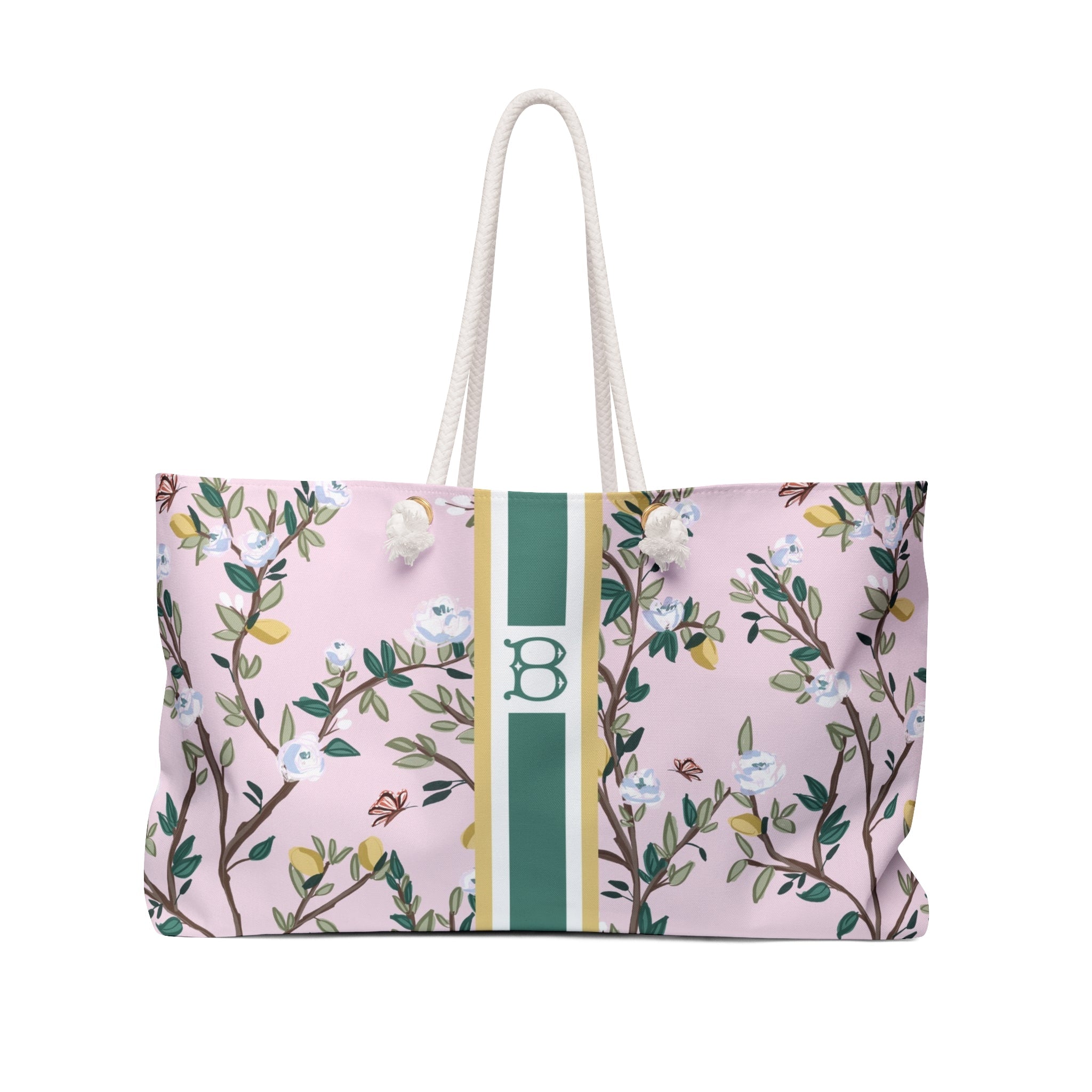 Carry - AllBlossom Garden Striped Monogrammed Carry - All ToteBritt Mills Design