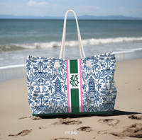 Carry - AllPalm Beach Striped Monogrammed Carry - All ToteBritt Mills Design
