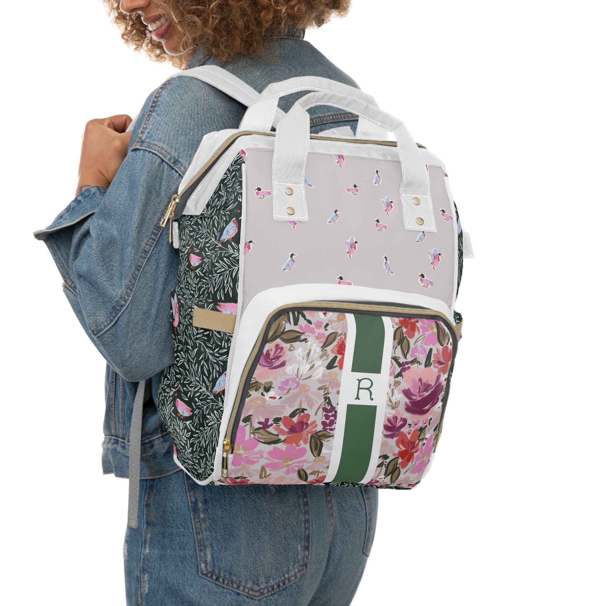 Diaper BagLakeside Personalized Nylon Waterproof Diaper BagBritt Mills Design