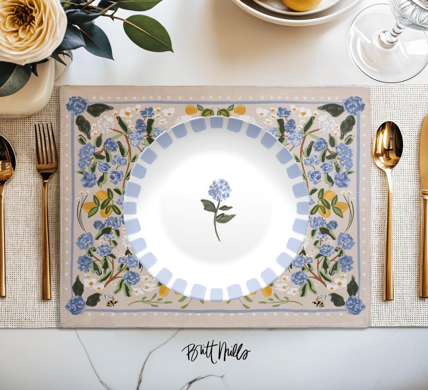 DinnerwarePreppy Petals Dinnerware Collection (Unbreakable and BPA - free)cBritt Mills Design