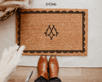 DoormatMonogrammed Scallop Doormat (Black)Britt Mills Design