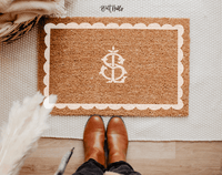 DoormatMonogrammed Scallop Doormat (White)Britt Mills Design