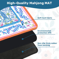 Colorful Chinoiserie Mahjong Mat (Non-Neoprene)