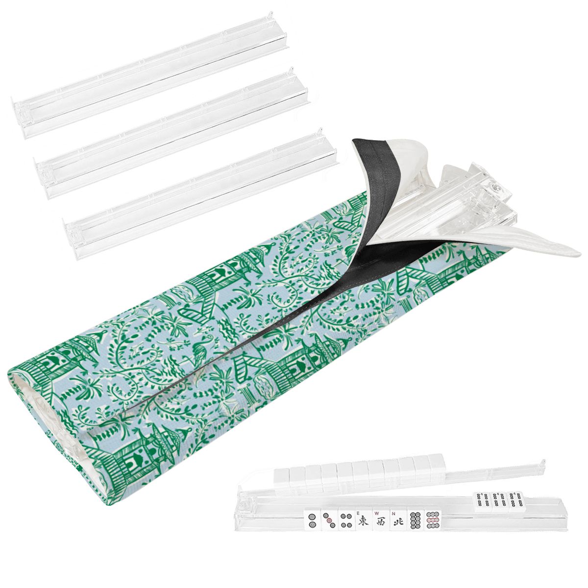 Mahjong Rack Wrap + Acrylic Racks + Tile Pushers (Multiple Prints Available)