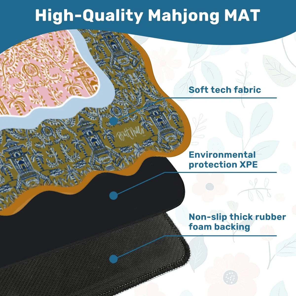 Soirée Scalloped-Edge Mahjong Mat (Non-Neoprene)