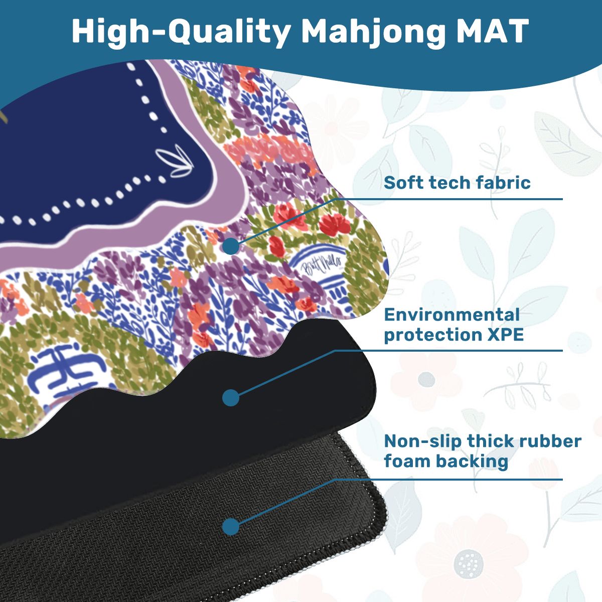 Dynasty Scalloped-Edge Mahjong Mat (Non-Neoprene)