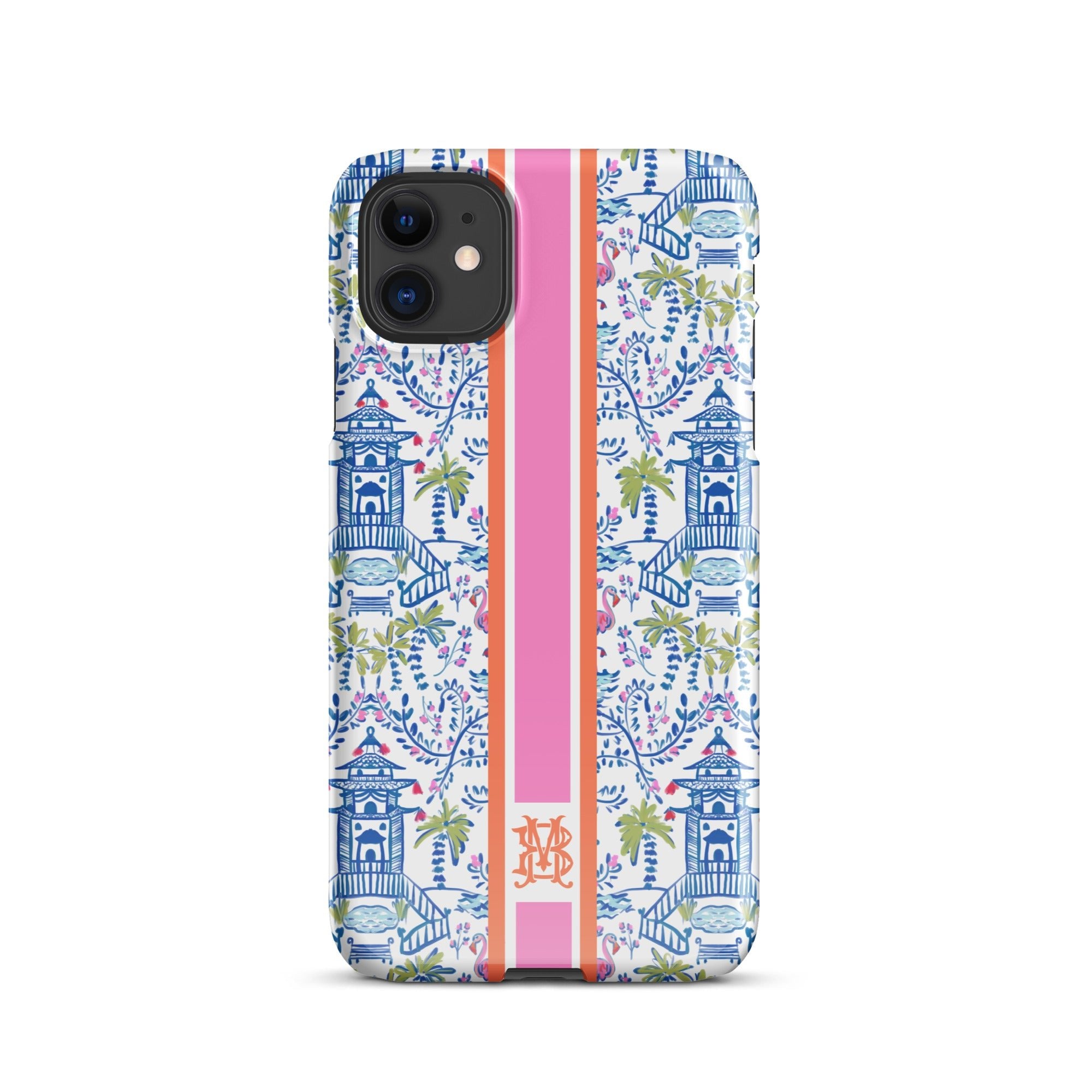 iPhone® CaseColorful Chinoiserie Striped Monogrammed Snap case for iPhone®Britt Mills Design