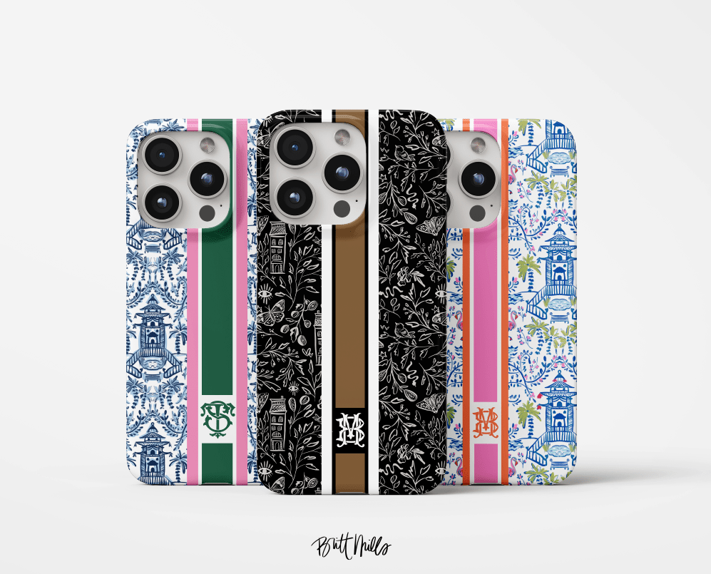 iPhone® CaseEverly Striped Monogrammed Snap case for iPhone®Britt Mills Design