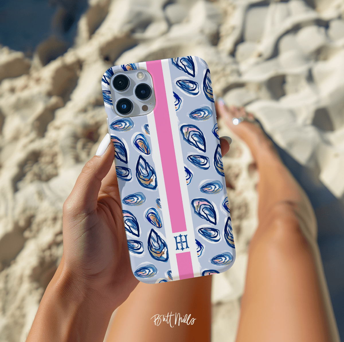iPhone® CaseNantucket Girl Striped Monogrammed Snap case for iPhone®Britt Mills Design