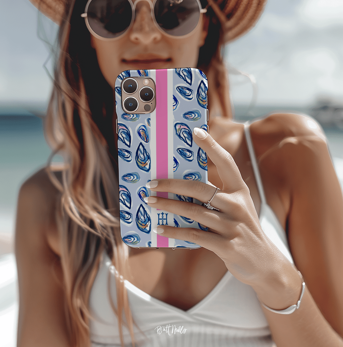 iPhone® CaseNantucket Girl Striped Monogrammed Snap case for iPhone®Britt Mills Design