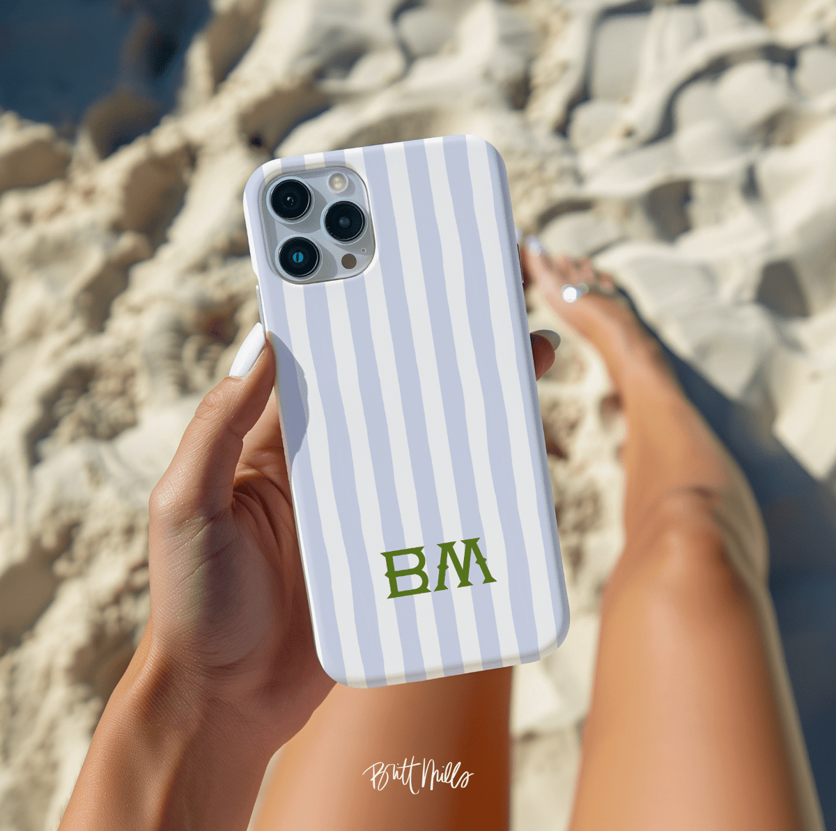 iPhone® CaseSeaside Stripes Monogrammed Snap case for iPhone®Britt Mills Design