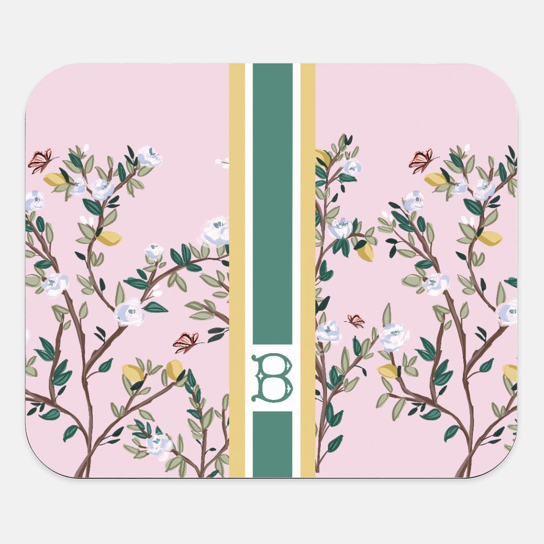 Mouse PadBlossom Garden Striped Monogrammed Mouse PadBritt Mills Design