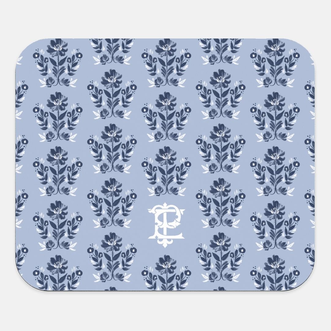 Mouse PadEvangeline Blue Monogrammed Mouse PadBritt Mills Design