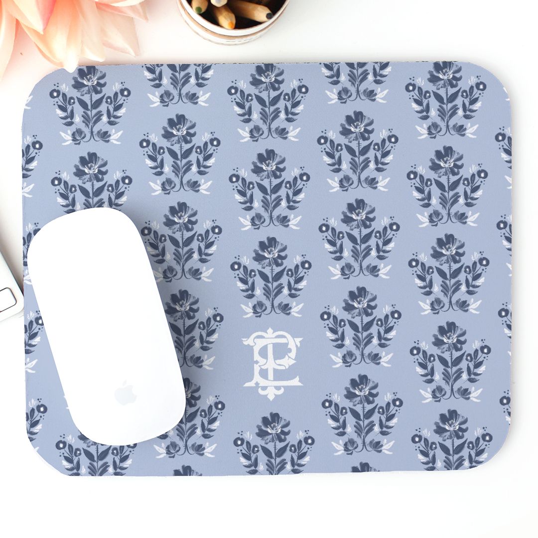 Mouse PadEvangeline Blue Monogrammed Mouse PadBritt Mills Design