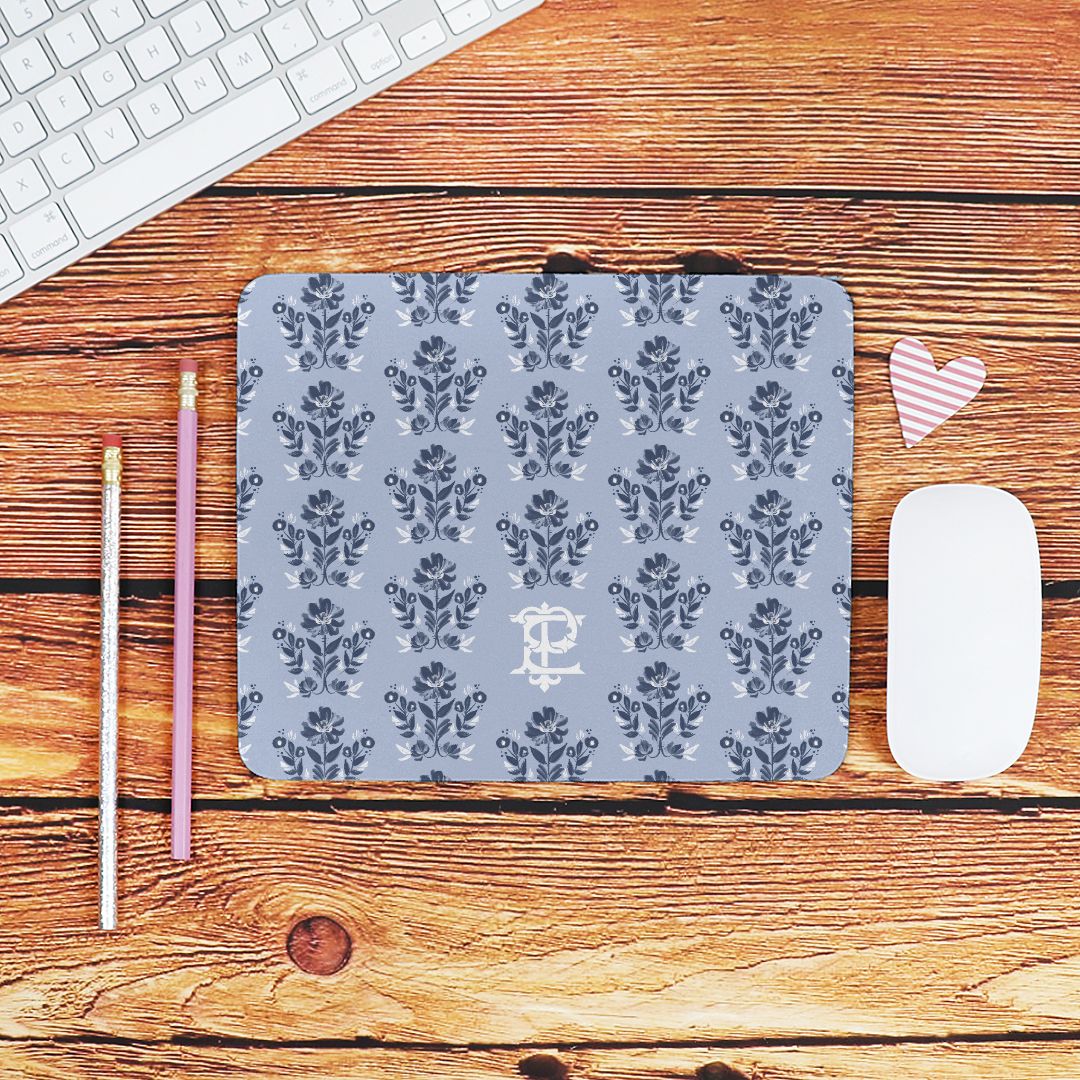 Mouse PadEvangeline Blue Monogrammed Mouse PadBritt Mills Design