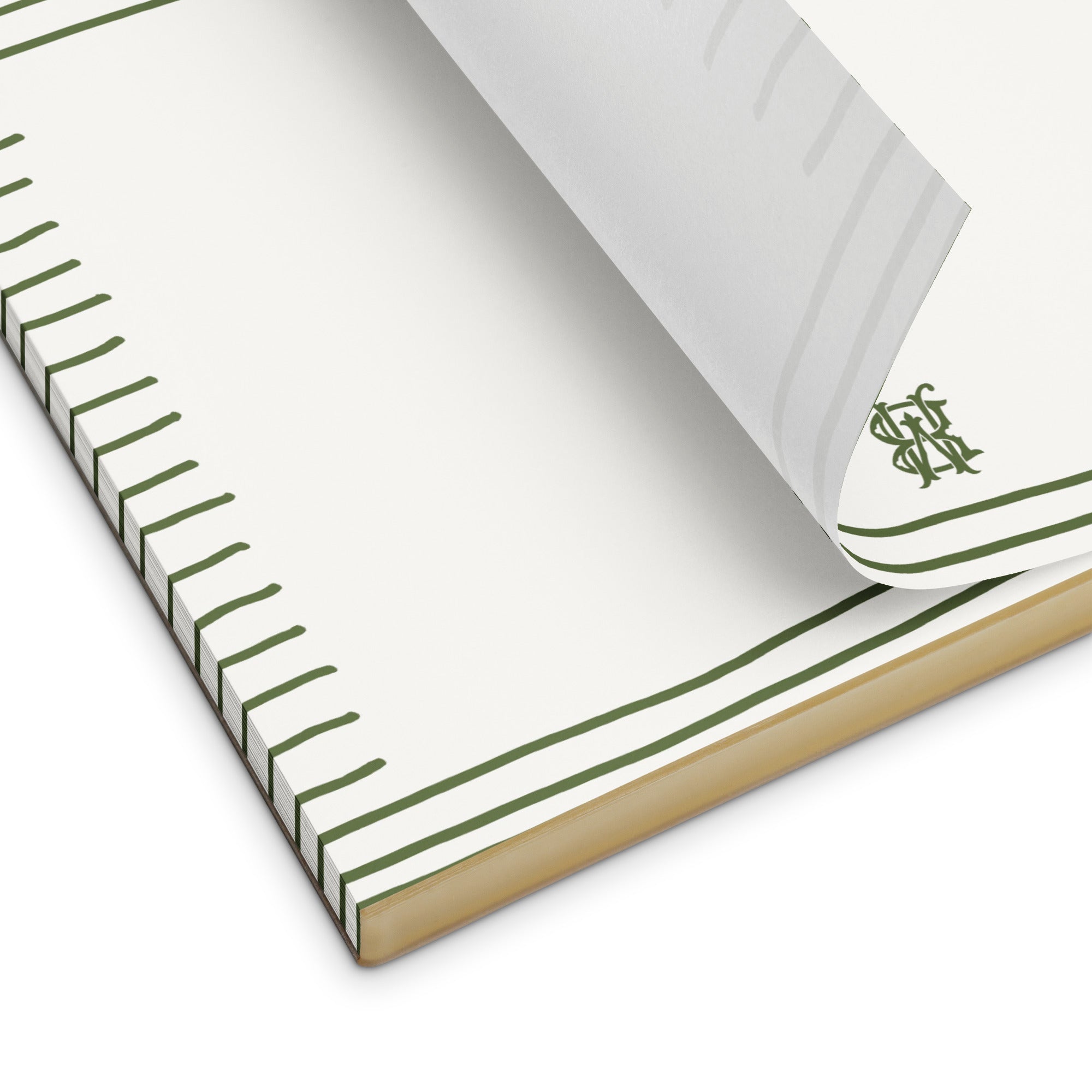 Evergreen Stripes Monogrammed Notepad