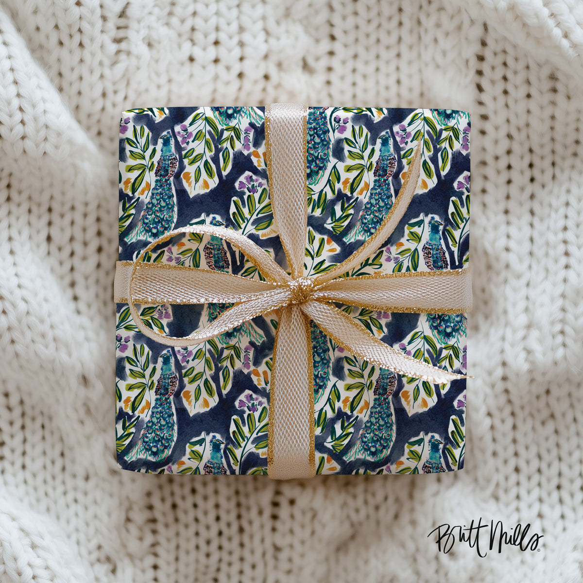 Peacock Garden Wrapping Paper Roll