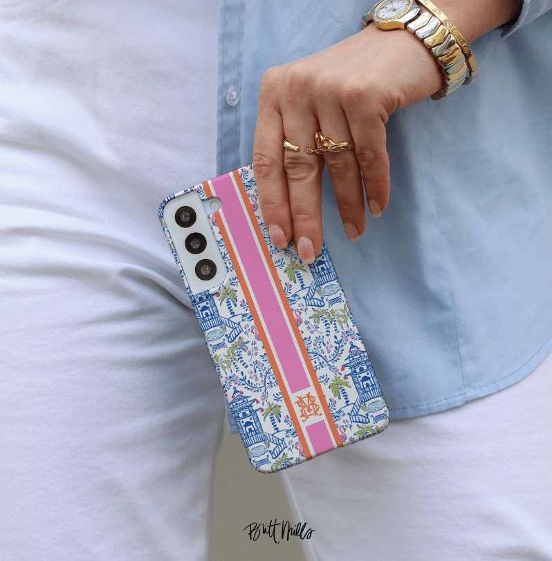 Samsung® CaseColorful Chinoiserie Striped Monogrammed Snap case for Samsung®Britt Mills Design