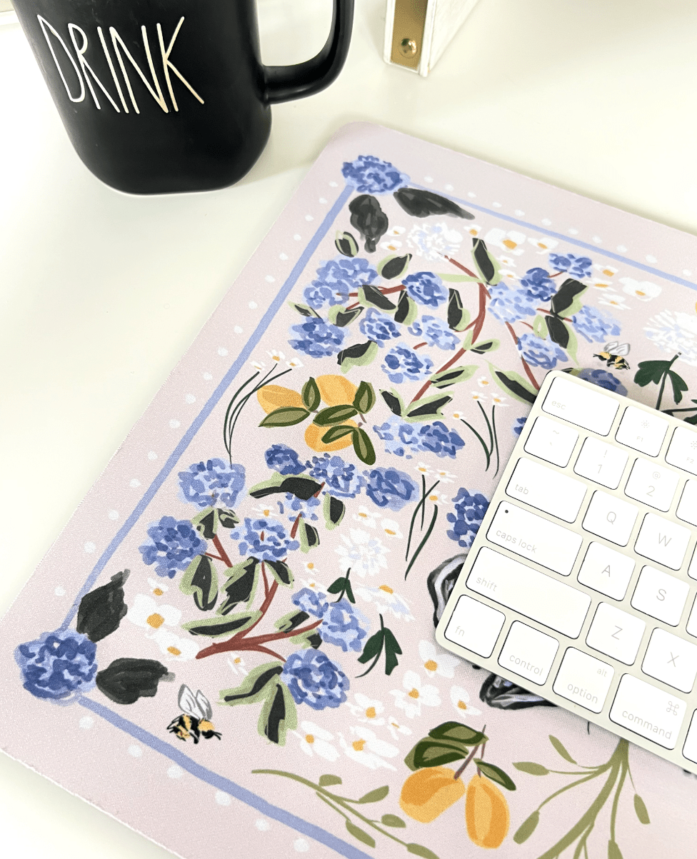 Small Desk MatLazy Lemons Desk Mat – Small (18″ x 12″)Britt Mills Design