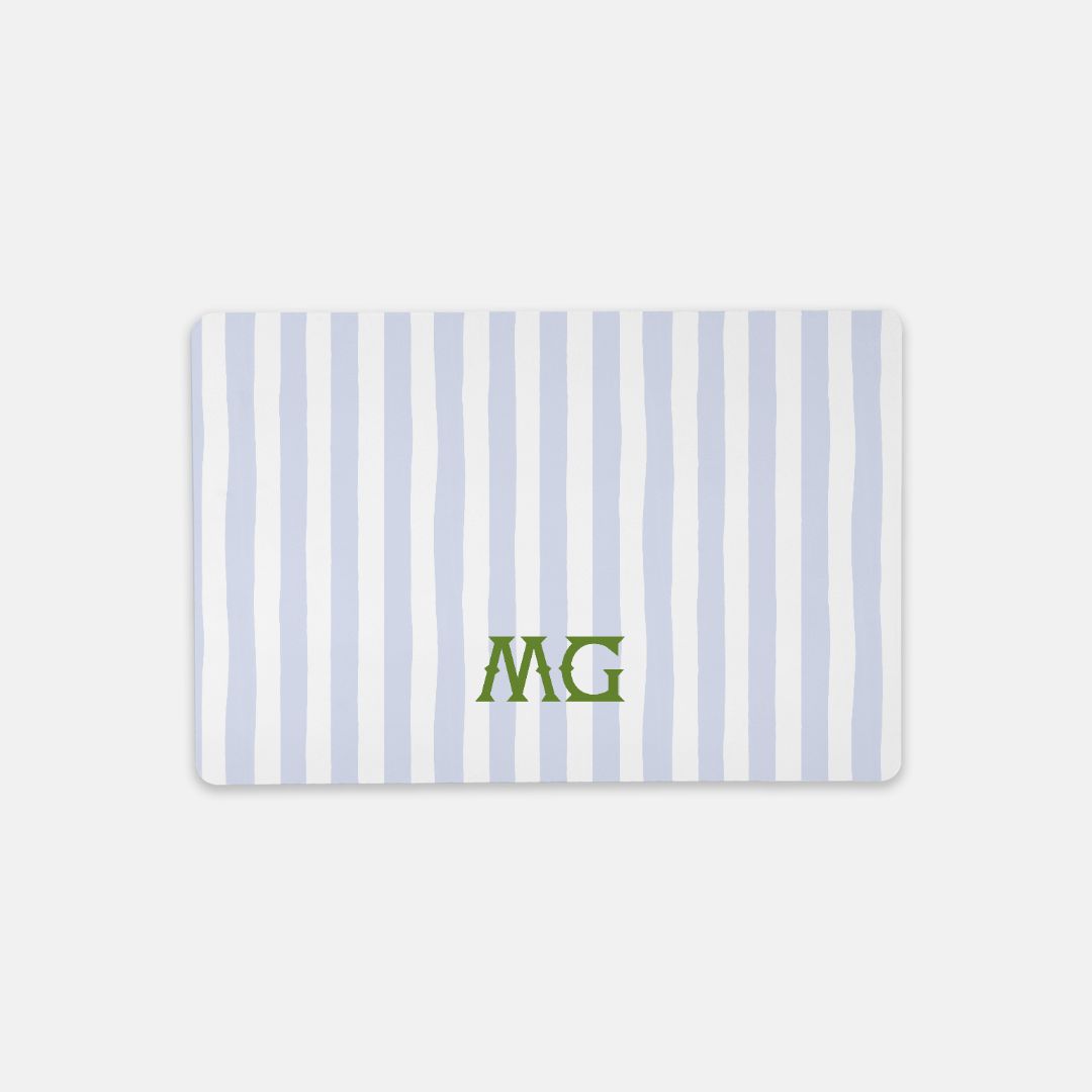 Small Desk MatSeaside Stripes Monogrammed Desk Mat – Small (18″ x 12″)Britt Mills Design