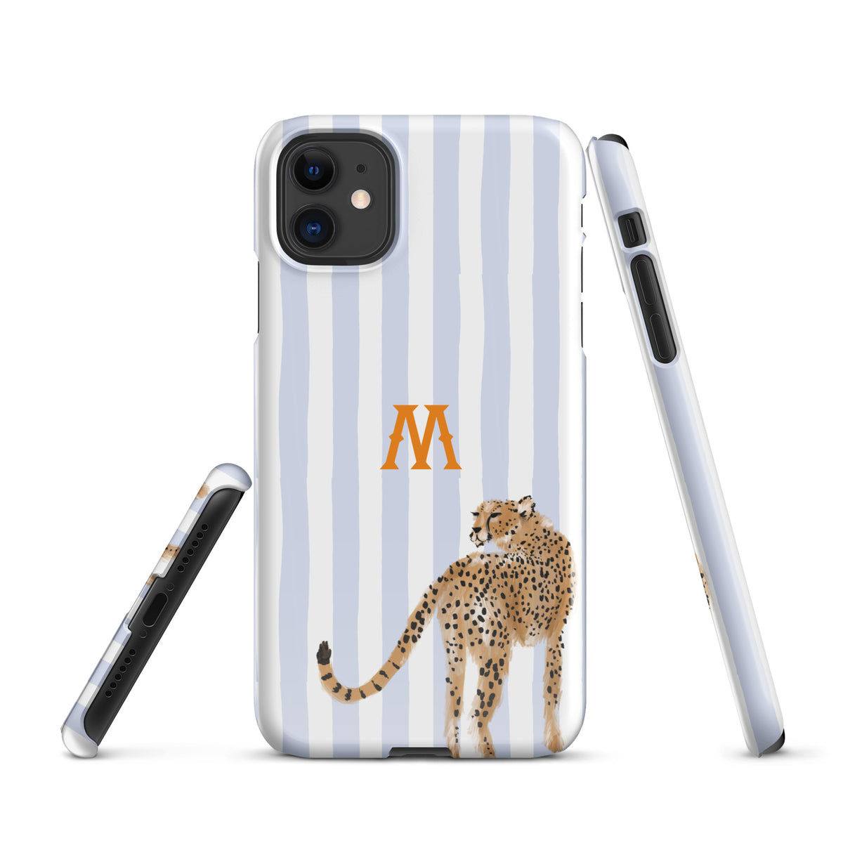 Preppy Cheetah Monogrammed Snap case for iPhone®
