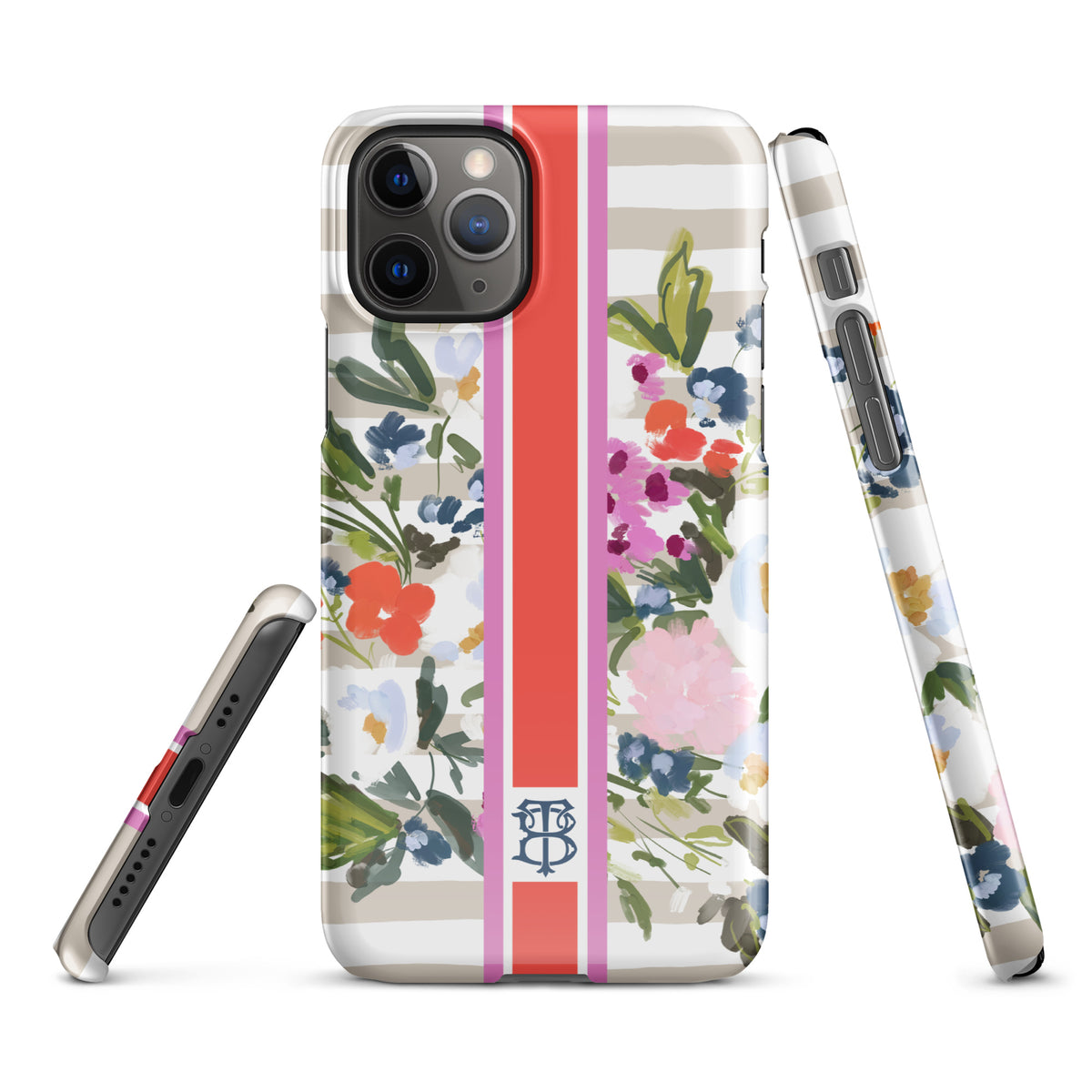 Veranda Striped Monogrammed Snap case for iPhone®