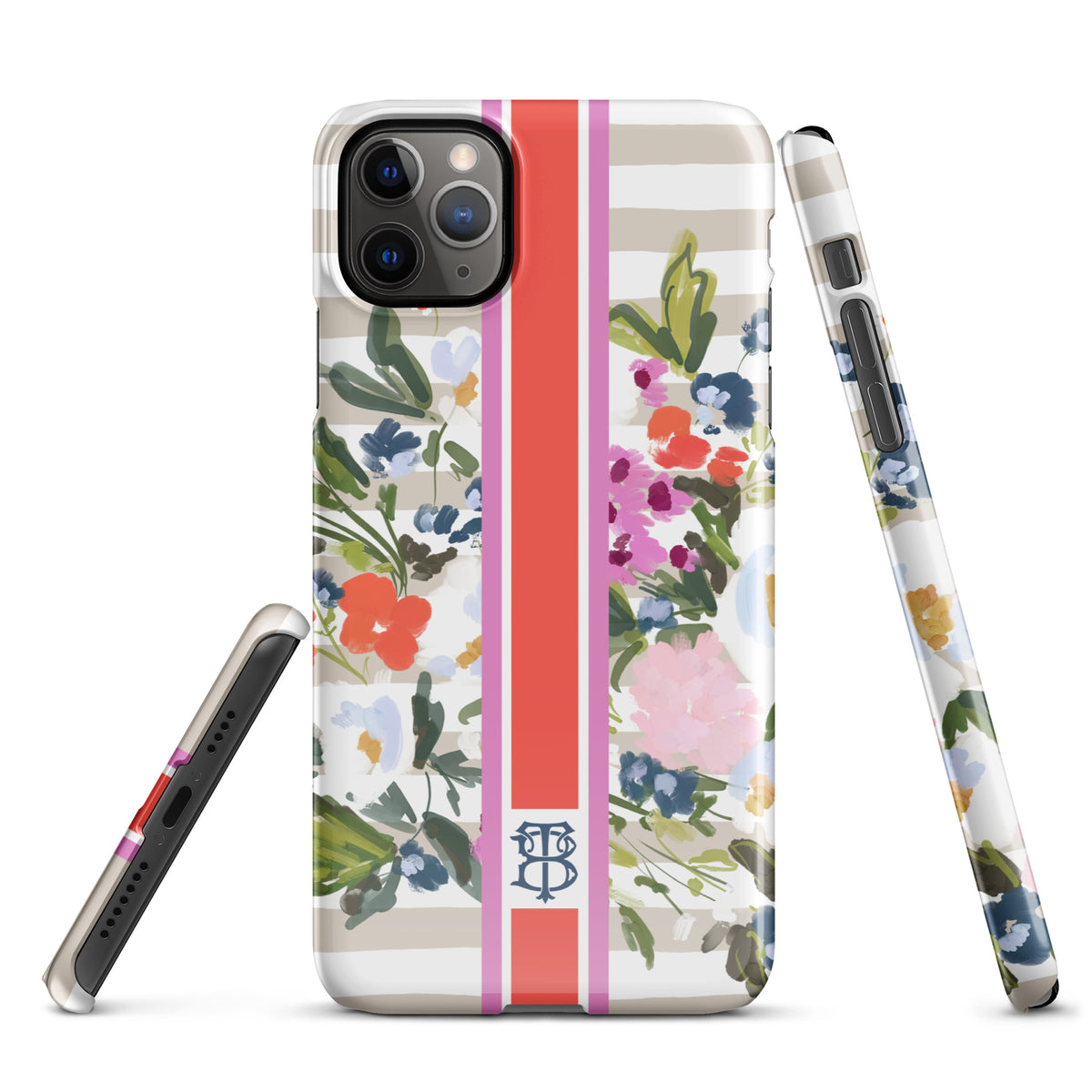 Veranda Striped Monogrammed Snap case for iPhone®