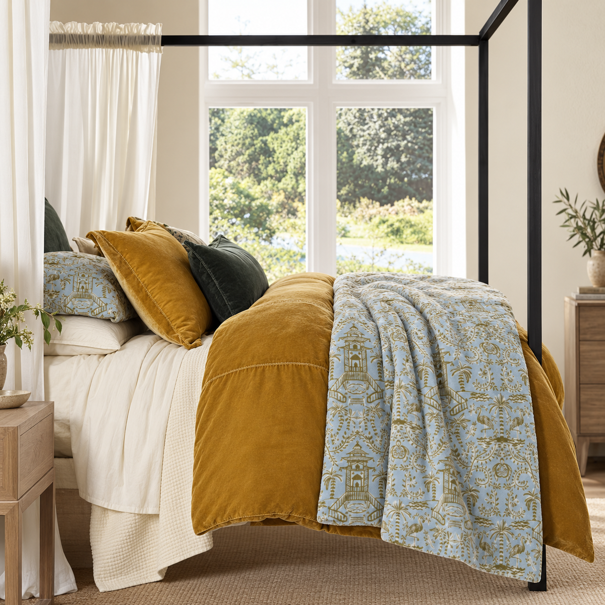Soirée Blue Minky Blanket
