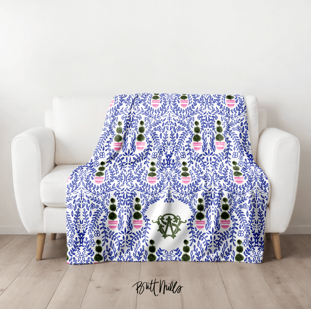 Throw BlanketAugusta Monogrammed Throw BlanketBritt Mills Design