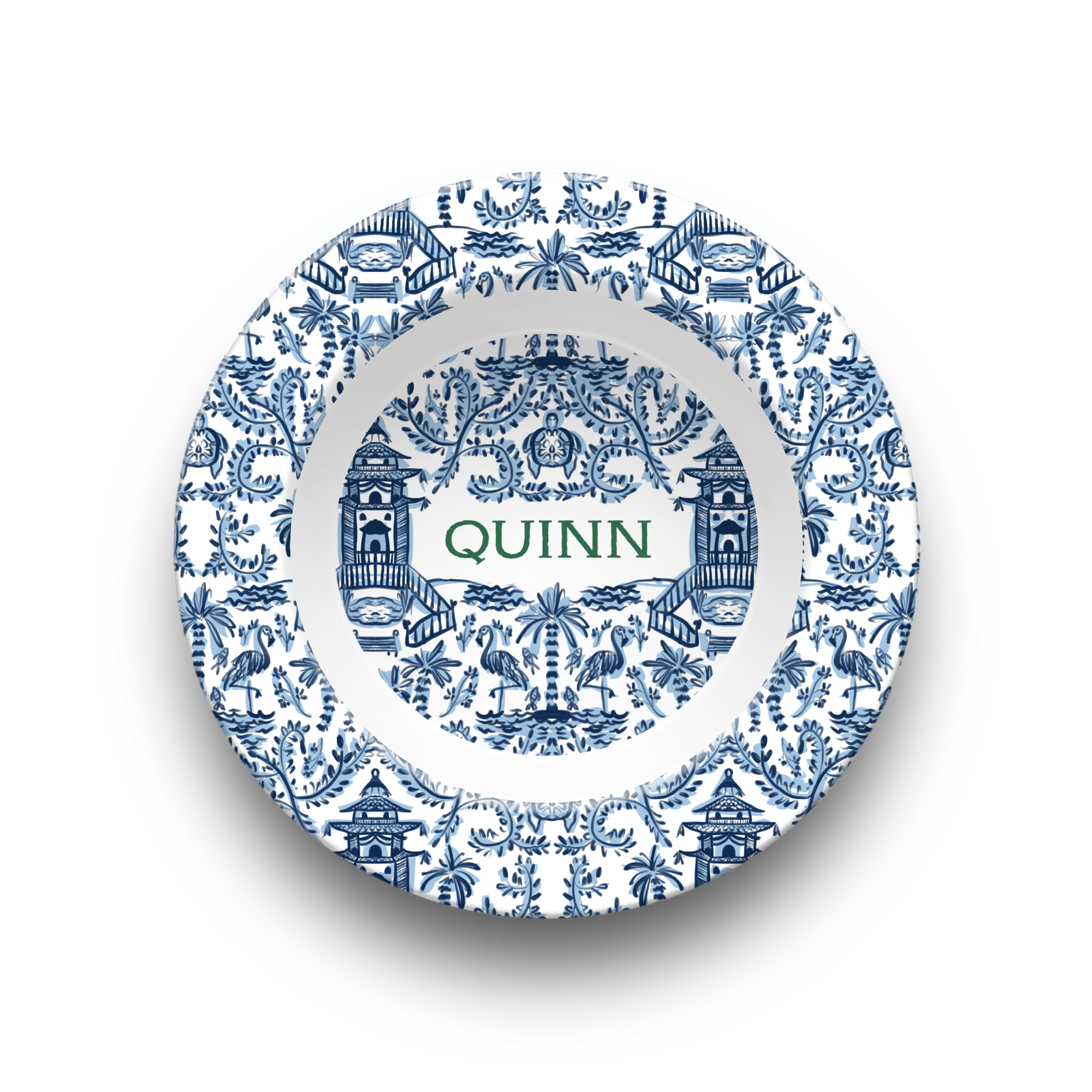 Toddler Dinnerware SetPalm Beach Toddler Personalized Dinnerware Set (Unbreakable and BPA - free)Britt Mills Design