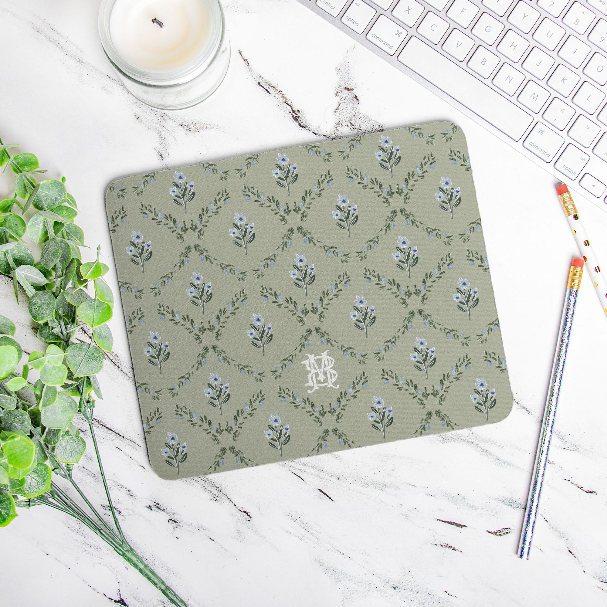 Zera Bloom Monogrammed Mouse Pad