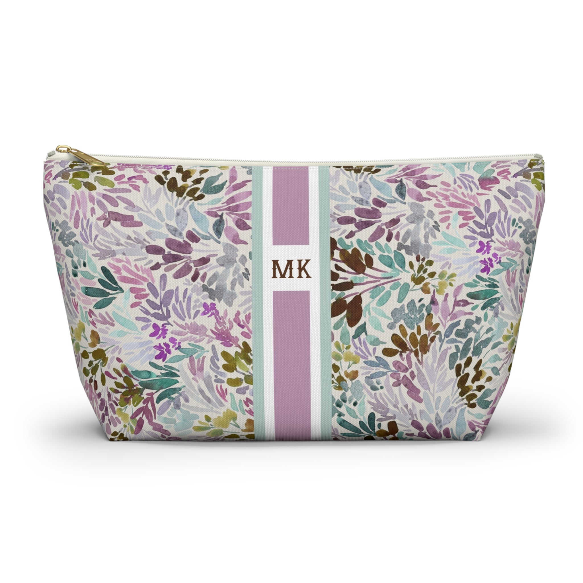 Daphne Striped Monogrammed Mahjong Tile Pouch