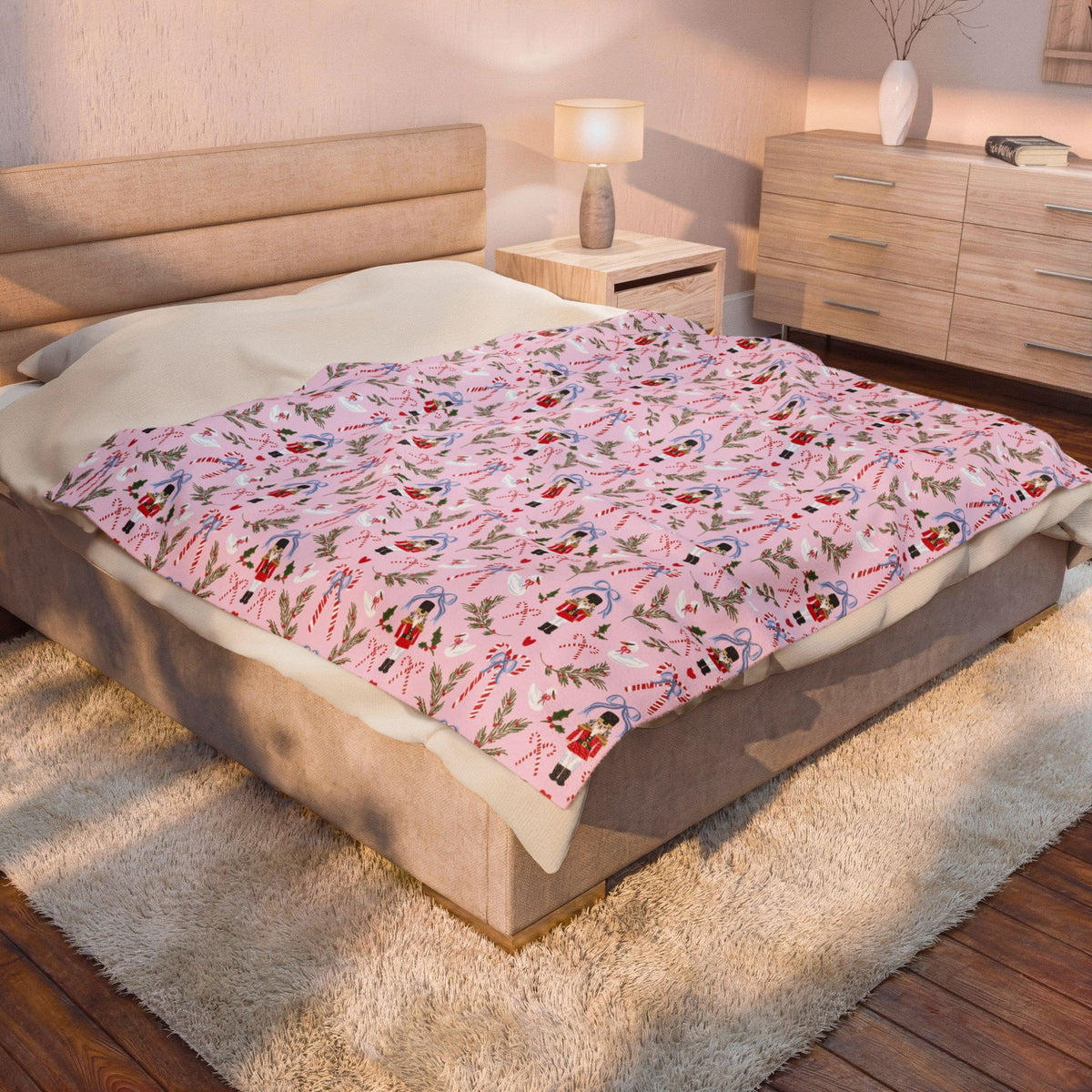 Nutcracker Velveteen Throw Blanket