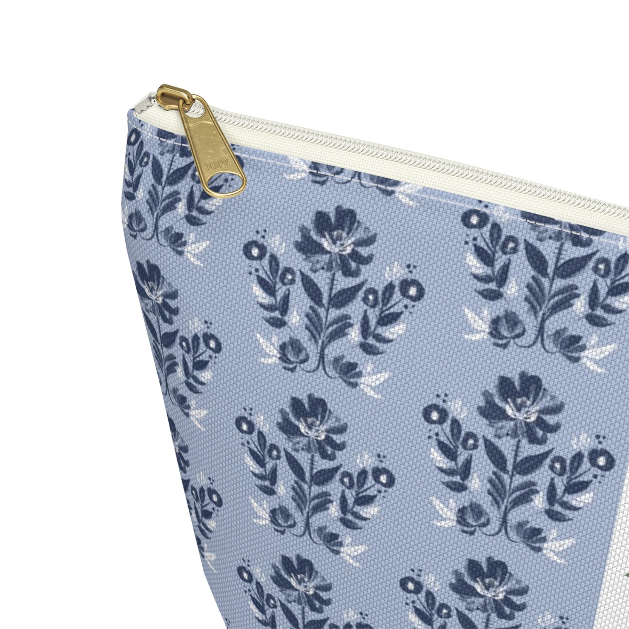 Evangeline Blue Striped Monogrammed Mahjong Tile Pouch