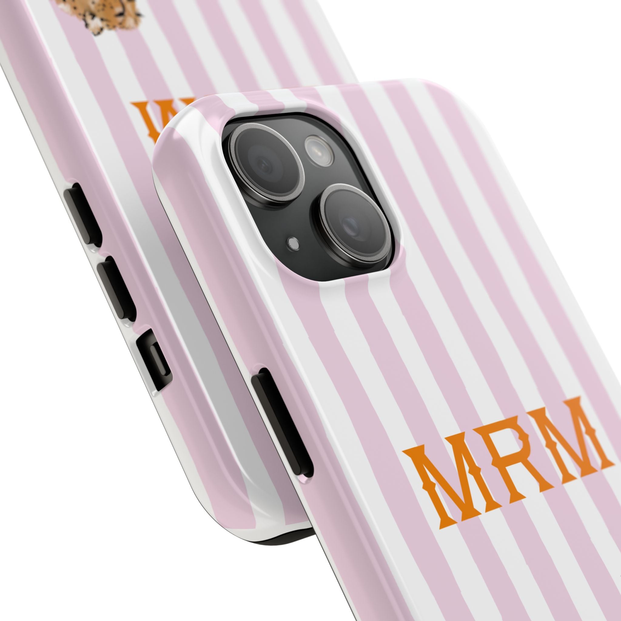 Preppy Cheetah (Pink) Monogrammed Tough Phone Case