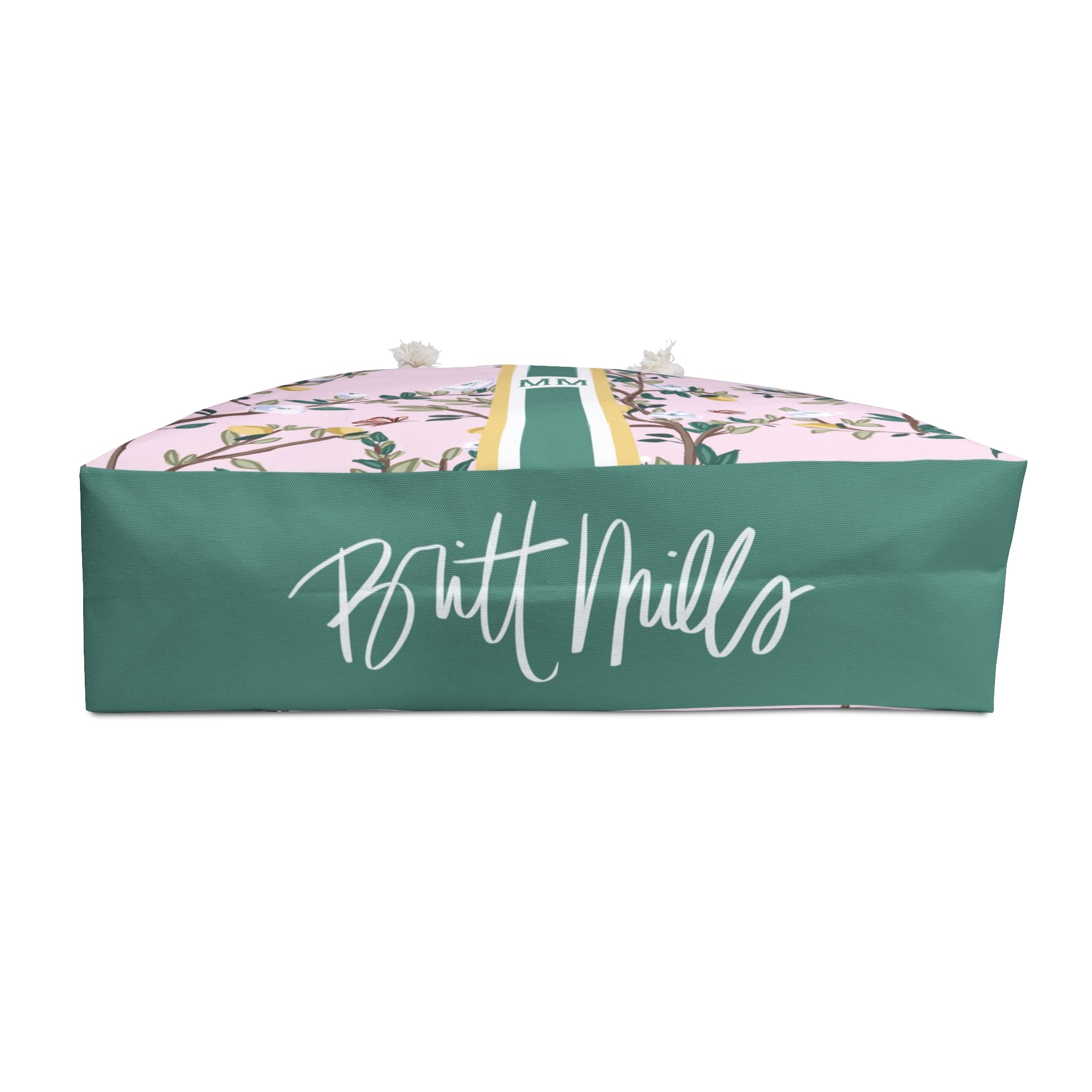 Blossom Garden Striped Monogrammed Mahjong Bag