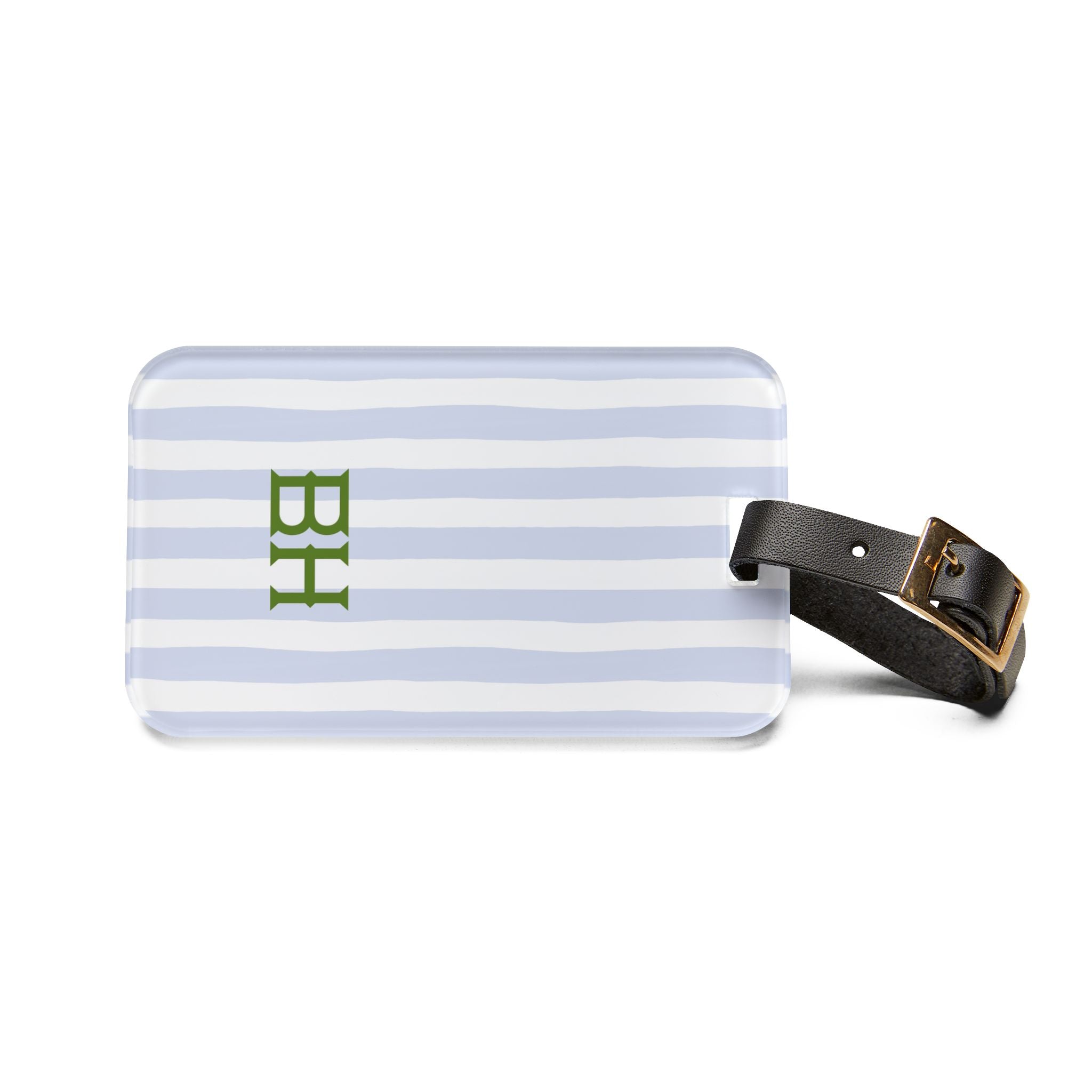 Seaside Stripes Monogrammed Acrylic Luggage Tag