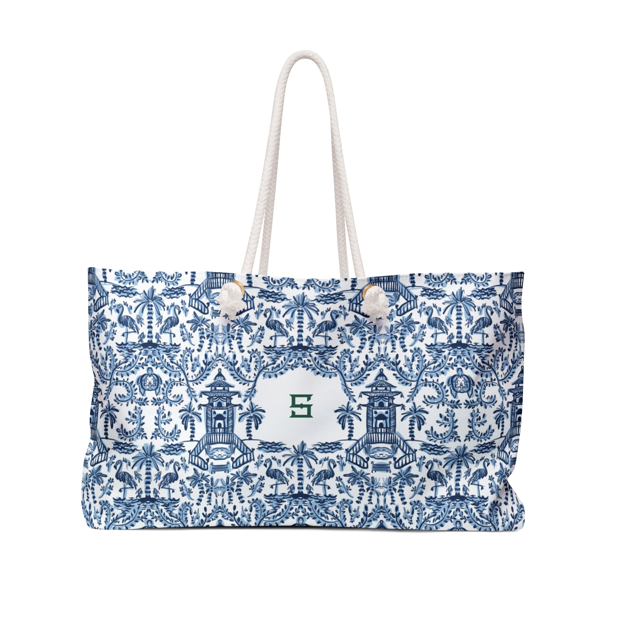 Palm Beach Monogrammed Mahjong Bag