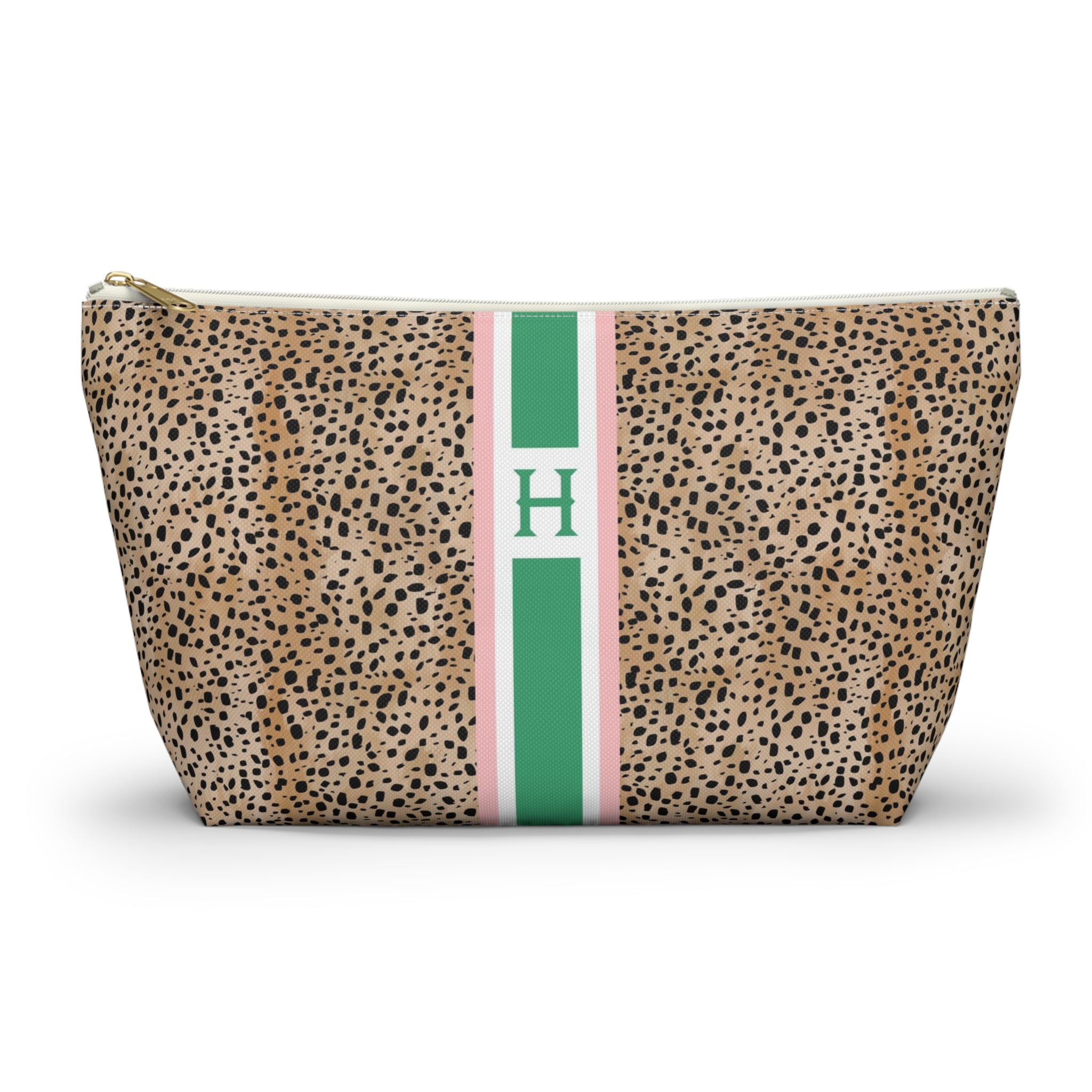 Heiress Striped Monogrammed Pouch