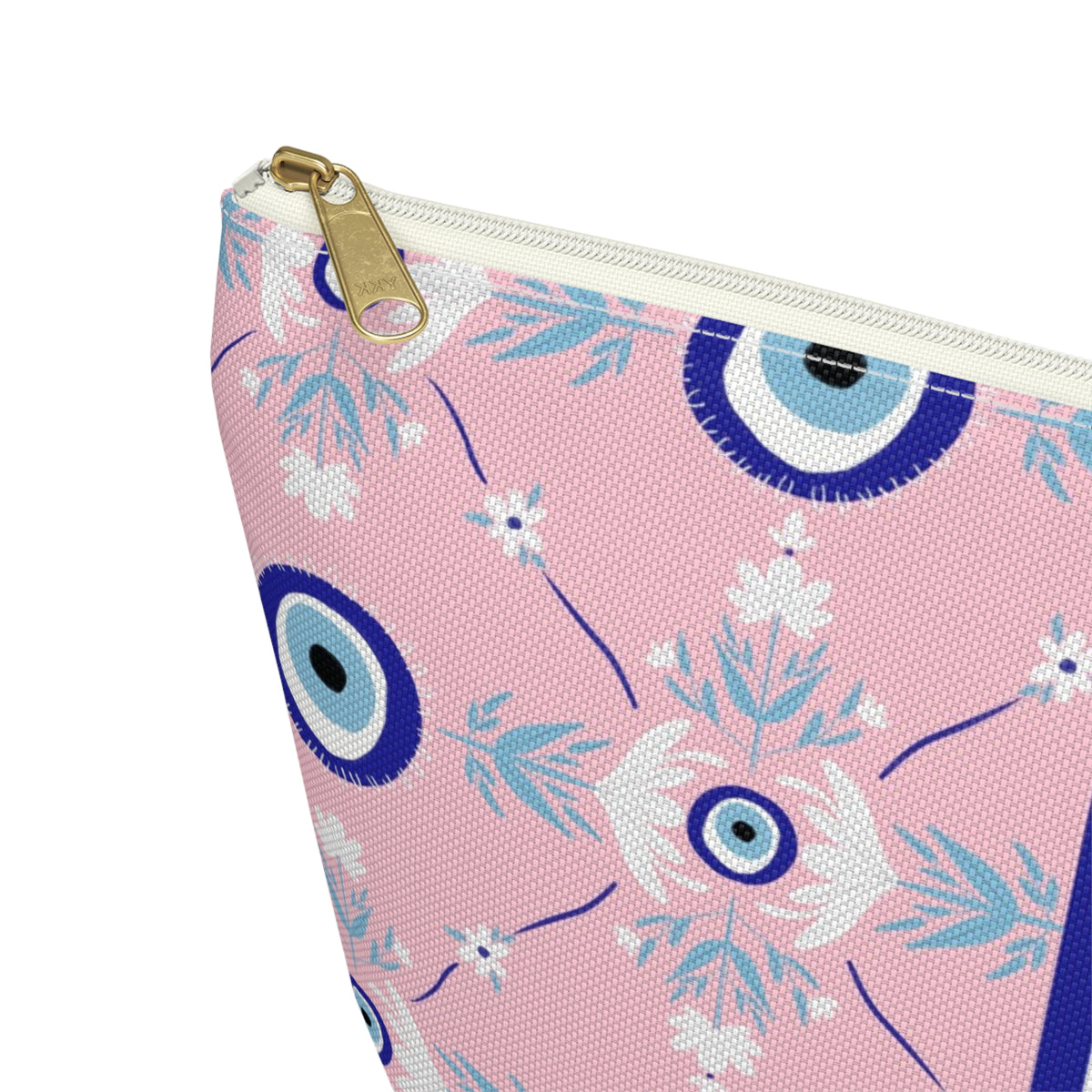 Evil Eye Striped Monogrammed Mahjong Tile Pouch