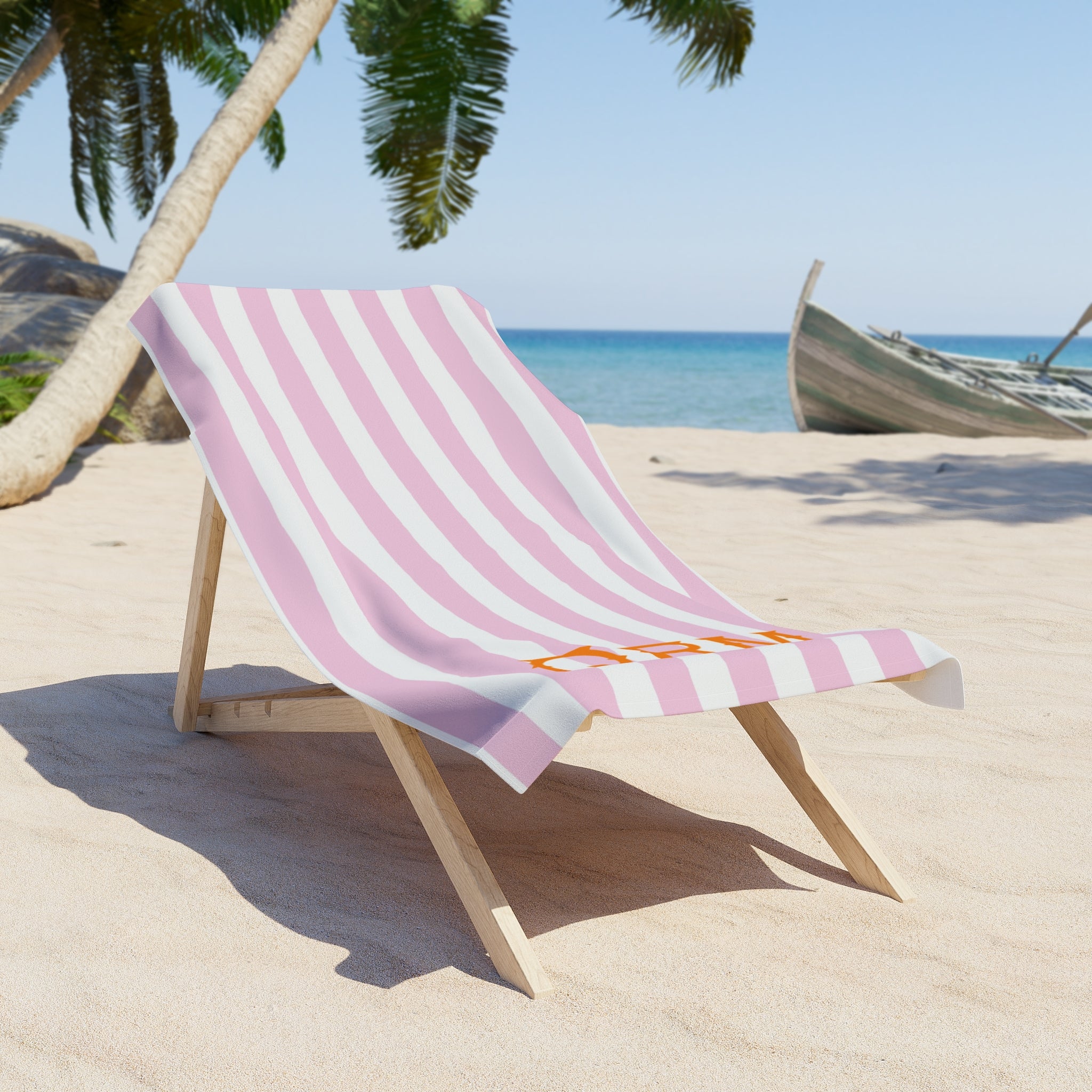 Primrose Monogrammed Beach Towel