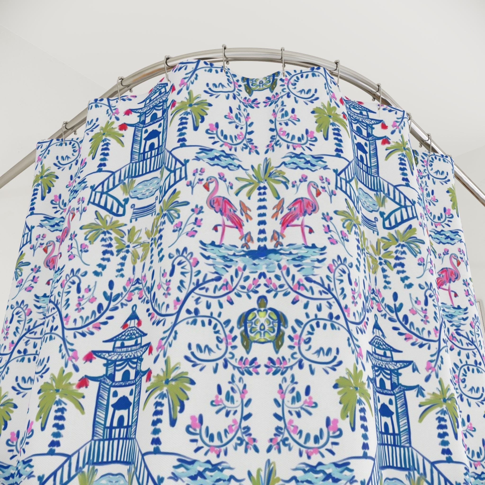 Colorful Chinoiserie Shower Curtain