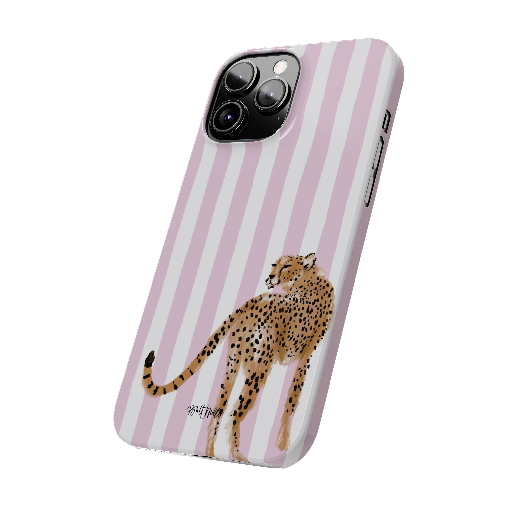 Preppy Cheetah Slim Phone Case