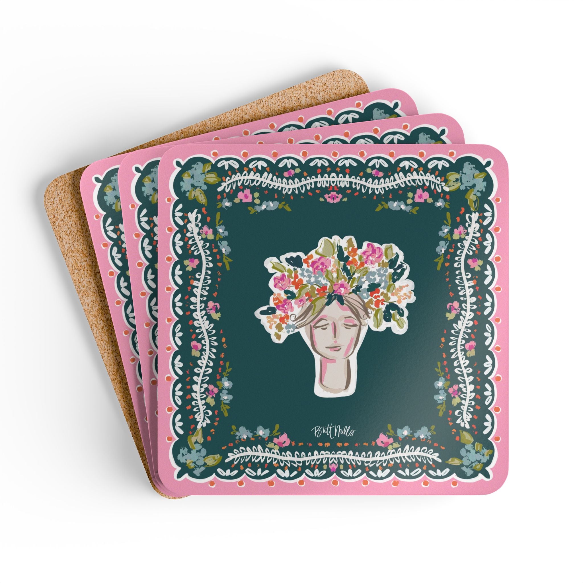 Reba Mahjong Mat Art Coaster Set (Set of 4)