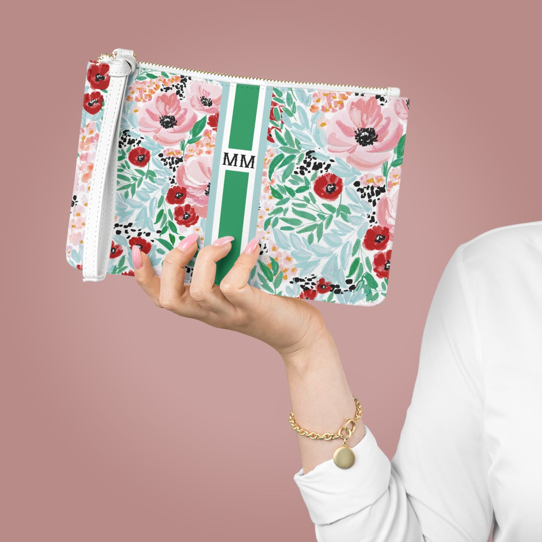 Colette Striped Monogrammed Mahjong Card Holder