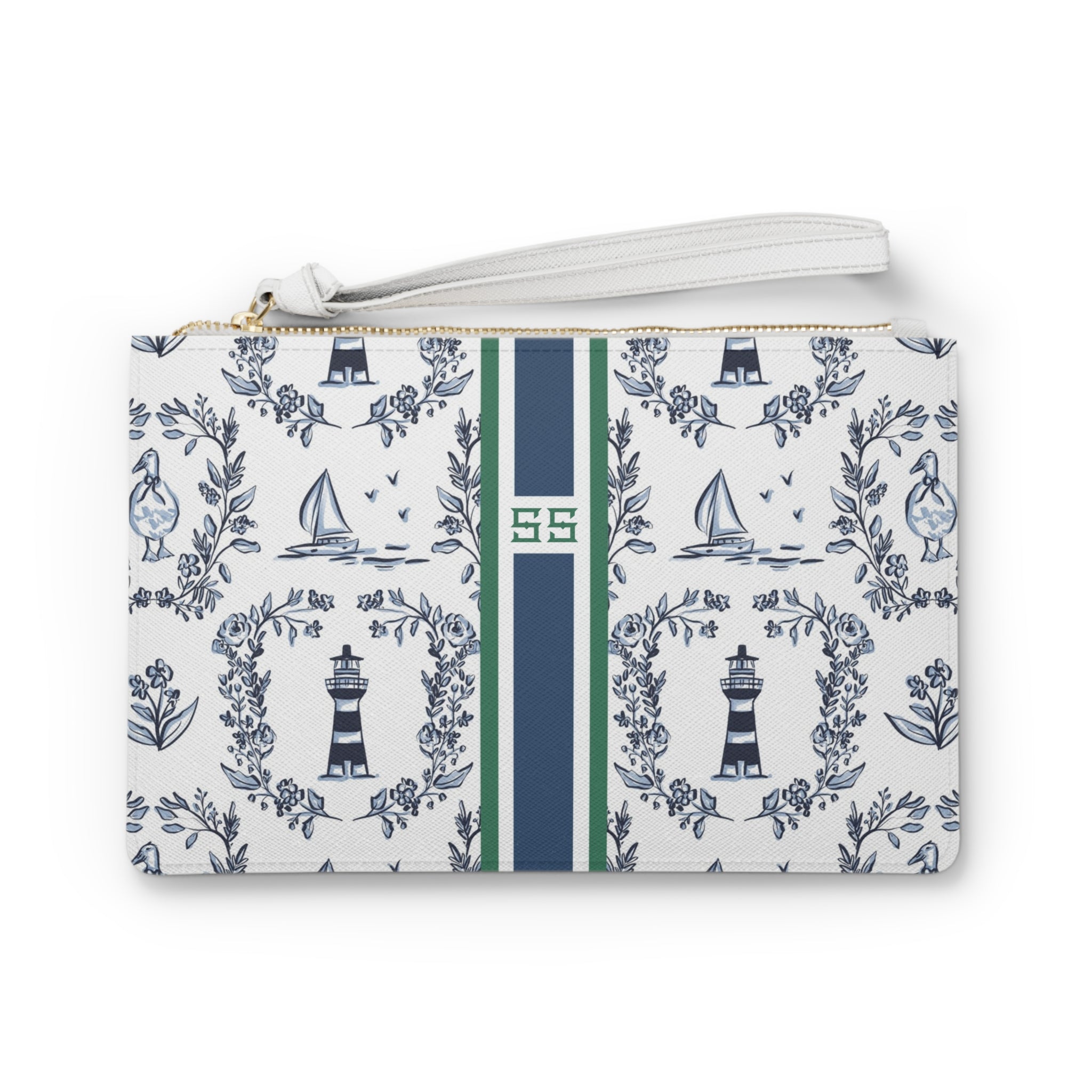 East Coast Summer Striped Monogrammed Mahjong Card Holder