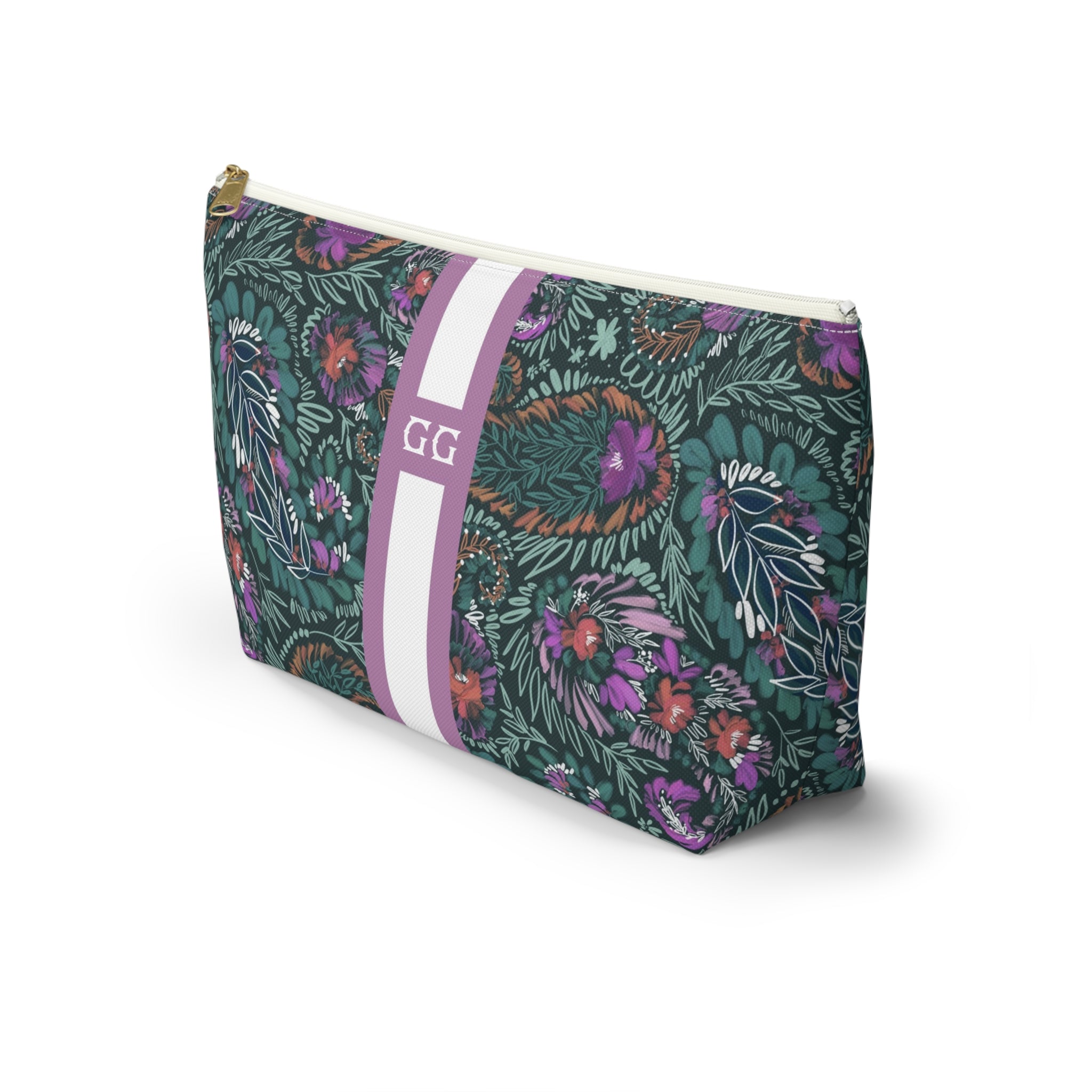 Wren Striped Monogrammed Mahjong Tile Pouch