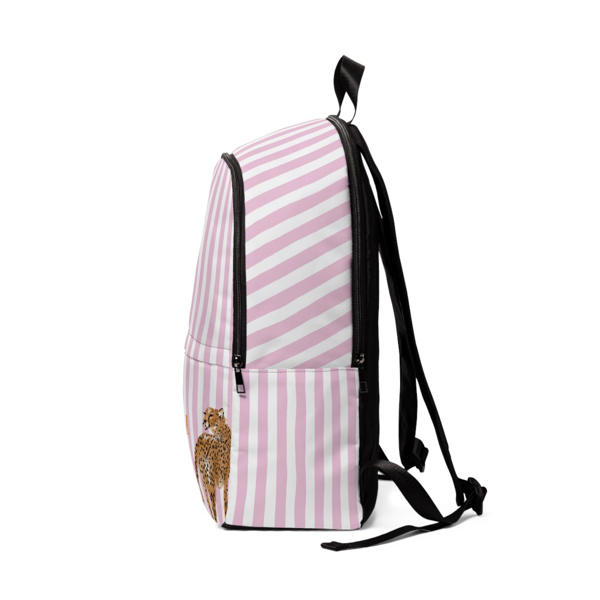 Preppy Cheetah (Pink) Monogrammed Kid's Backpack