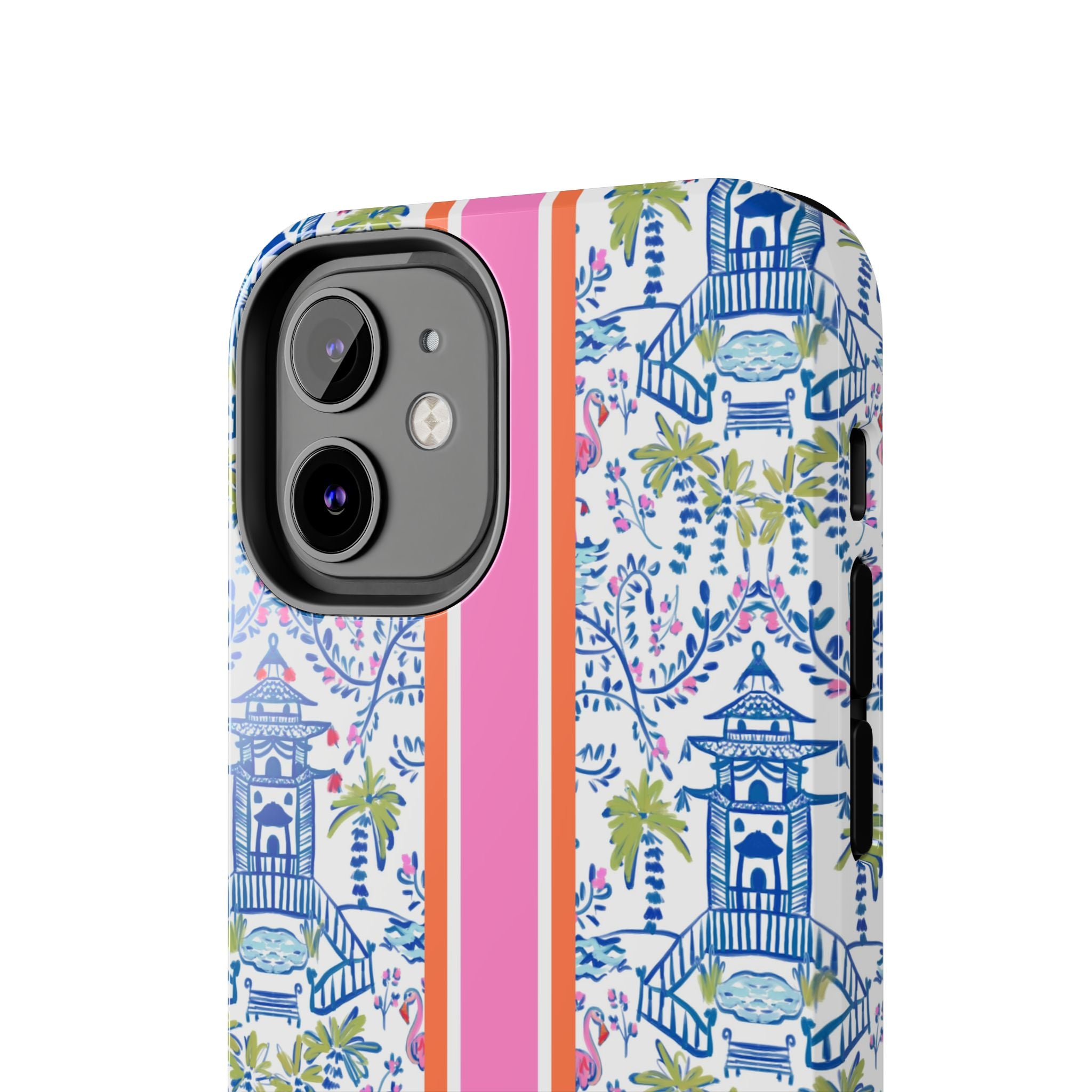 Colorful Chinoiserie Monogrammed Tough Phone Case