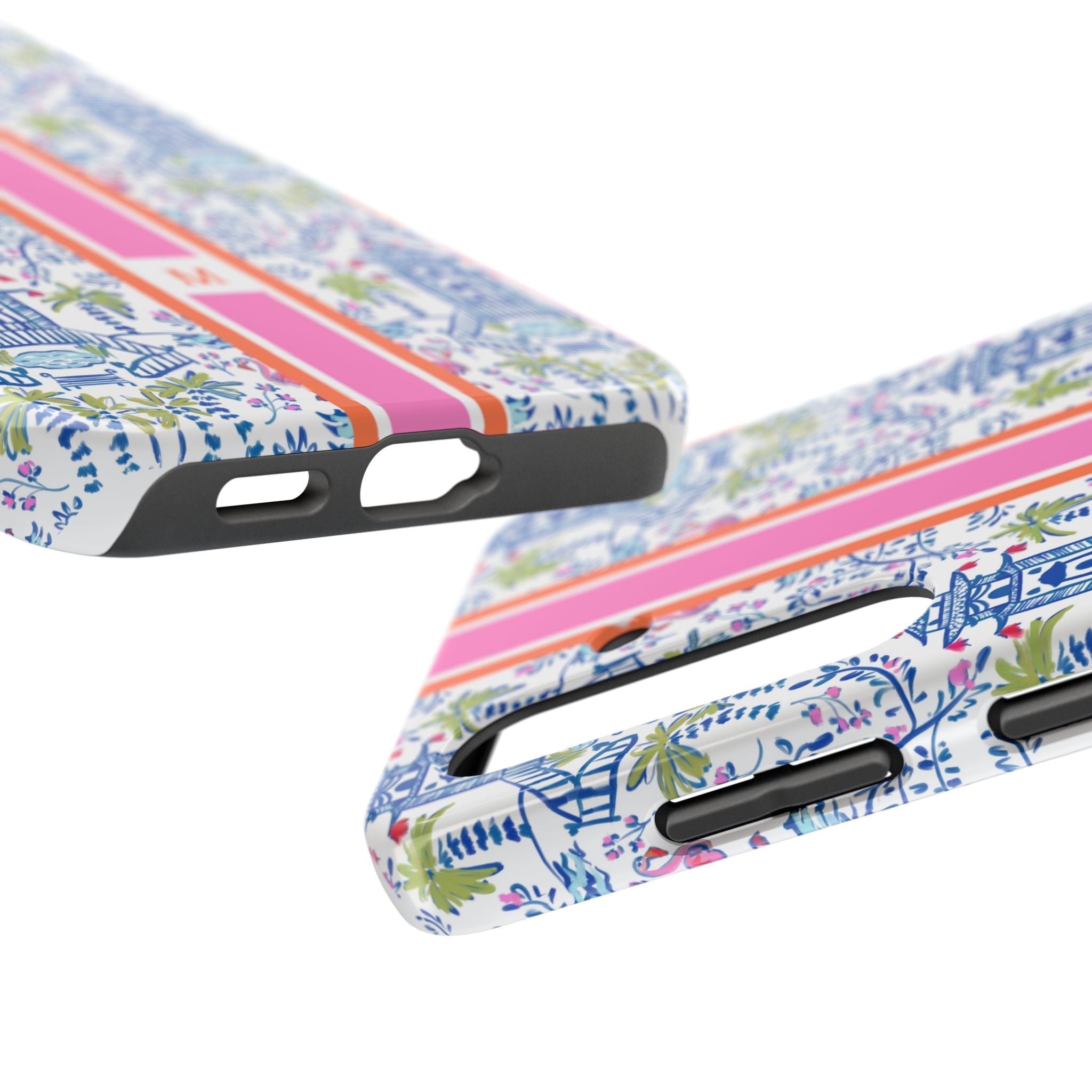 Colorful Chinoiserie Monogrammed Tough Phone Case